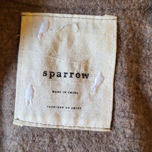 Anthropologie Sparrow Merino Wool Sweater Jacket, Dark Taupe, Size S - Picture 3 of 7